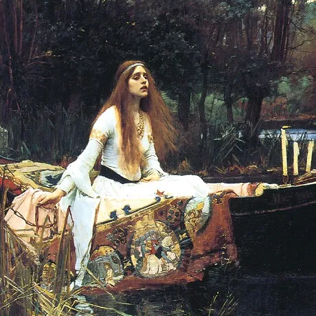 Lady of Shalott Framed Canvas Replica Painting: Large