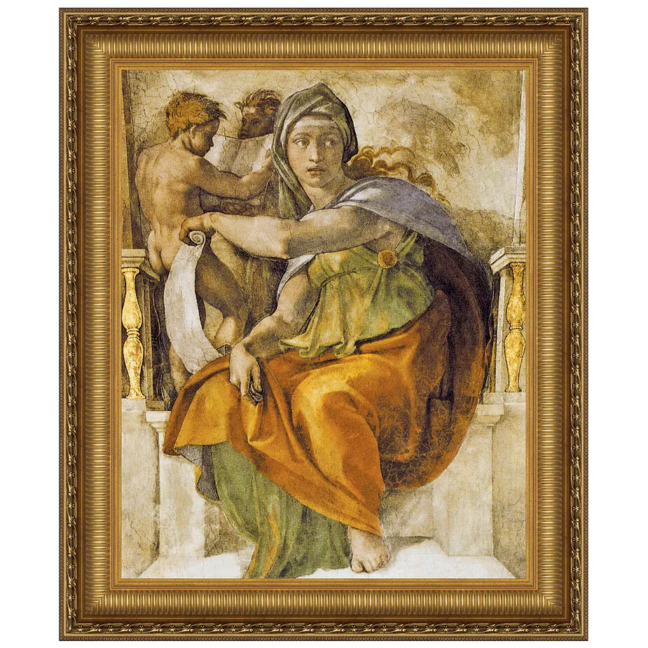 The Delphic Sibyl Framed Canvas Replica Painting: Small