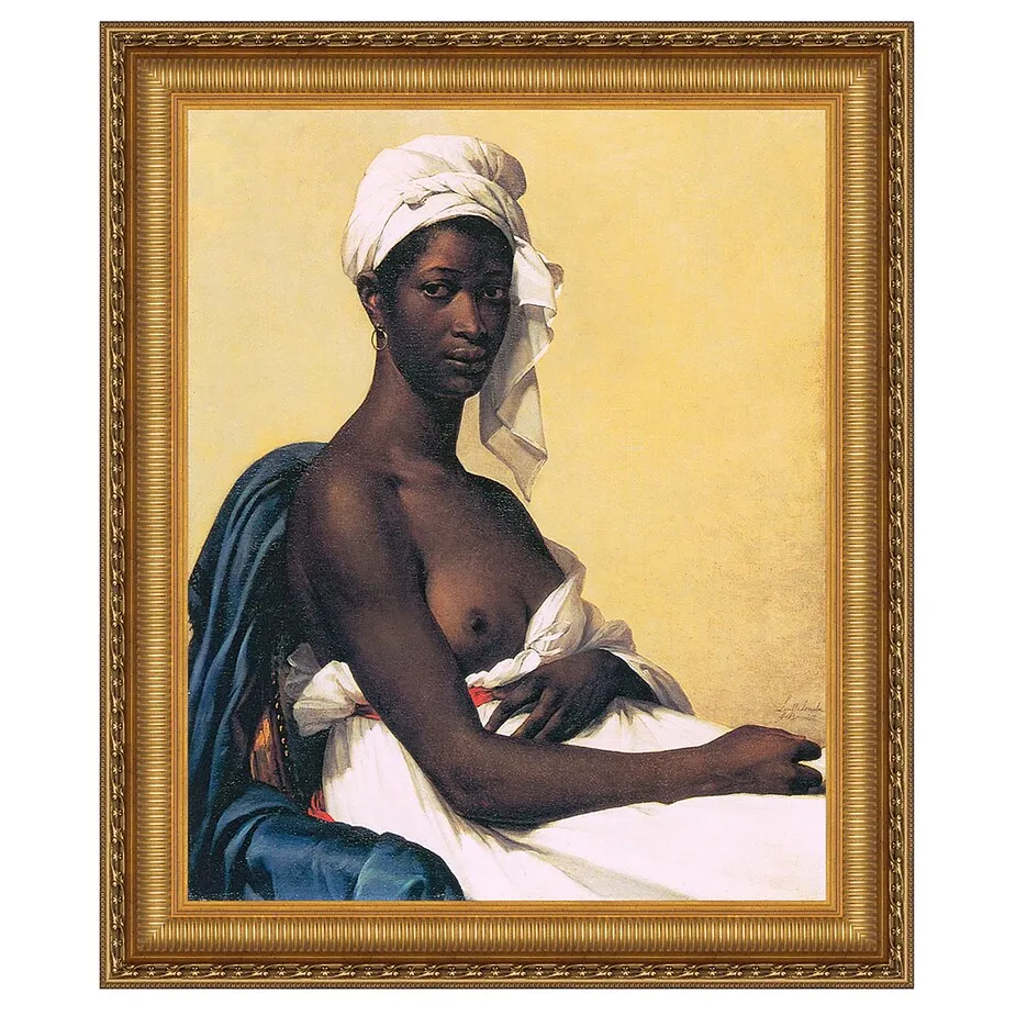 Portrait d'une Negresse Framed Canvas Replica Painting: Grande