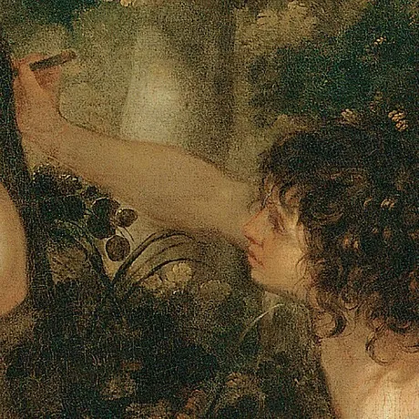 Angelica and Medoro Framed Canvas Replica Painting: Grande