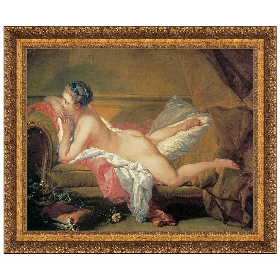 The Blond Odalisque Framed Canvas Replica Painting: Small