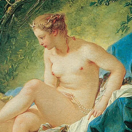 Diana Leaving Her Bath Framed Canvas Replica Painting: Grande