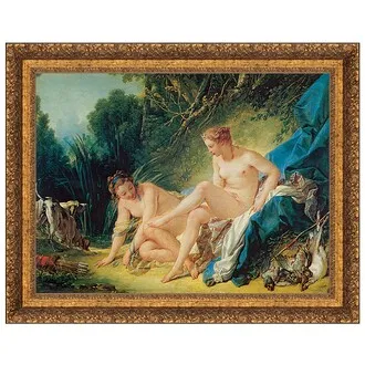 Diana Leaving Her Bath Framed Canvas Replica Painting: Grande
