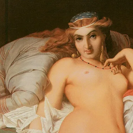 Phryne Framed Canvas Replica Painting: Grande