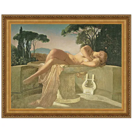 Girl in a Basin Framed Canvas Replica Painting: Small
