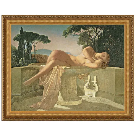 Girl in a Basin Framed Canvas Replica Painting: Large