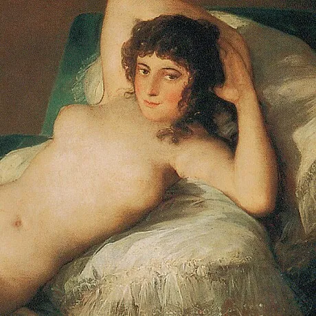 The Nude Maja (La Maja Desnuda) Framed Canvas Replica Painting: Medium