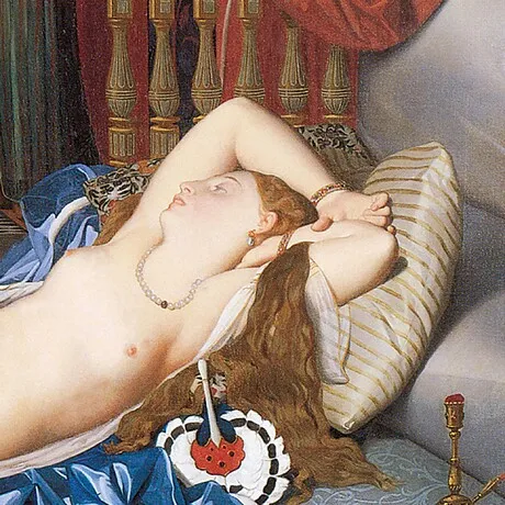 Odalisque with Slave Framed Canvas Replica Painting: Grande