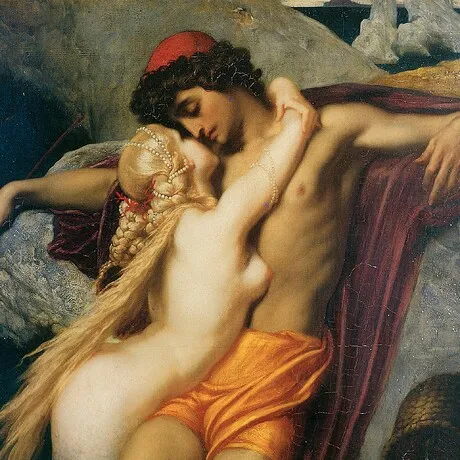 The Fisherman and the Syren Framed Canvas Replica Painting: Large