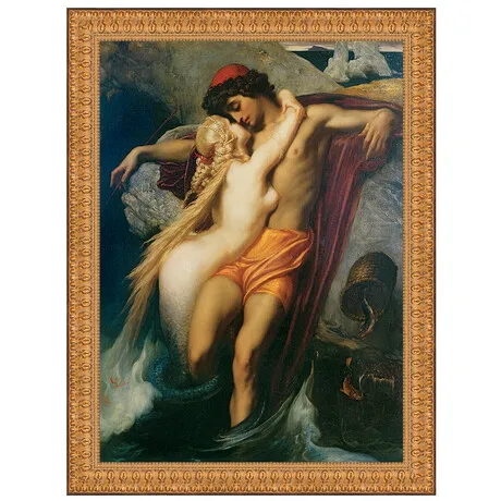 The Fisherman and the Syren Framed Canvas Replica Painting: Grande