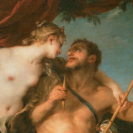 Hercules and Omphale Framed Canvas Replica Painting: Small