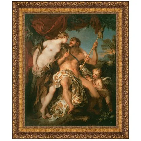 Hercules and Omphale Framed Canvas Replica Painting: Small