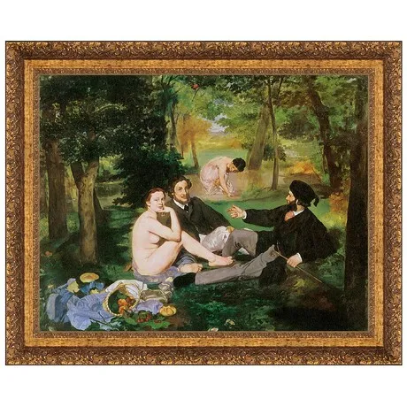 Luncheon on the Grass Framed Canvas Replica Painting: Large