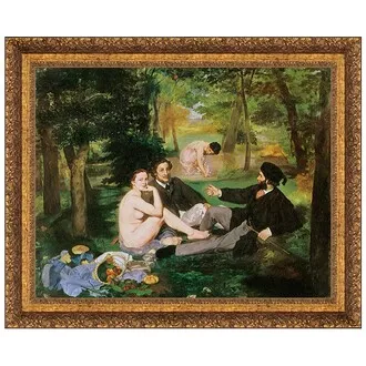 Luncheon on the Grass Framed Canvas Replica Painting: Large