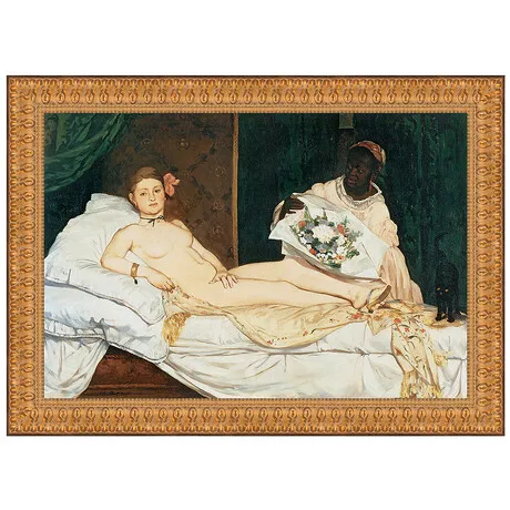 Olympia Framed Canvas Replica Painting: Small