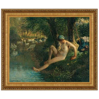 The Goose Girl Framed Canvas Replica Painting: Medium