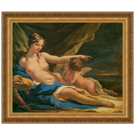 Venus and Cupid Framed Canvas Replica Painting: Medium