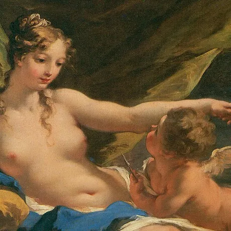 Venus and Cupid Framed Canvas Replica Painting: Large
