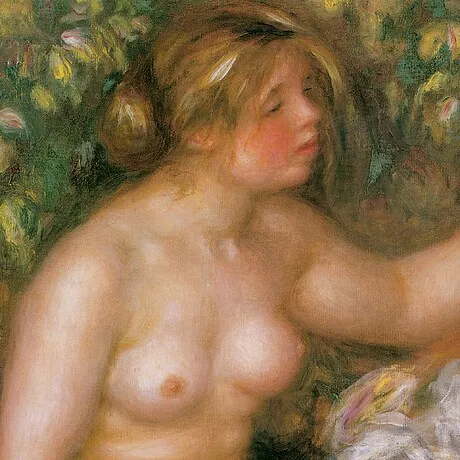After the Bath Framed Canvas Replica Painting: Medium