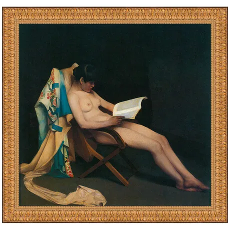 The Reading Girl Framed Canvas Replica Painting: Small