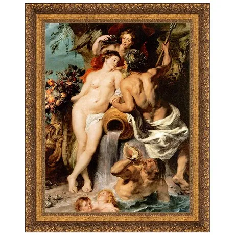The Union of Earth and Water Framed Canvas Replica Painting: Medium