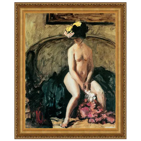 The Black Hat Framed Canvas Replica Painting: Grande