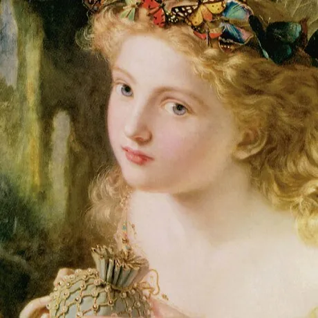 Take the Fair Face of Woman Framed Canvas Replica Painting: Small