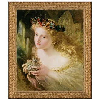 Take the Fair Face of Woman Framed Canvas Replica Painting: Large