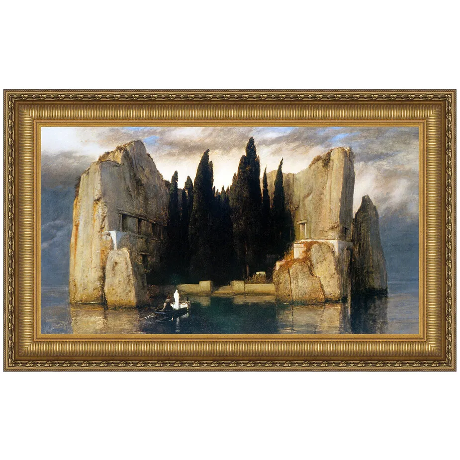 Island of the Dead (III) Framed Canvas Replica Painting: Small