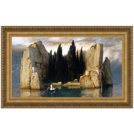 Island of the Dead (III) Framed Canvas Replica Painting: Grande