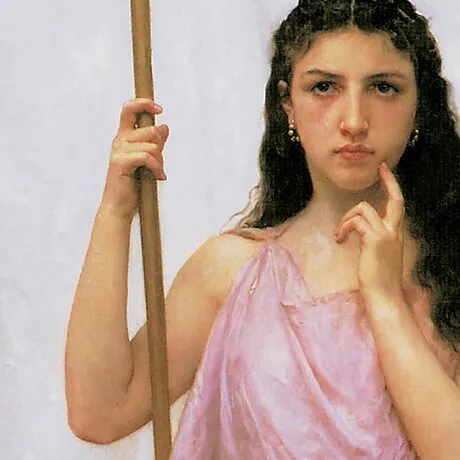Young Priestess Framed Canvas Replica Painting: Small