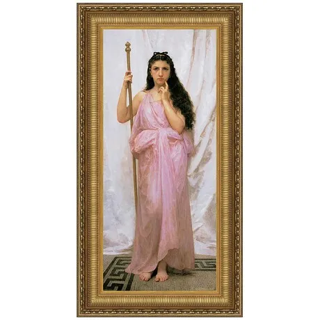 Young Priestess Framed Canvas Replica Painting: Small
