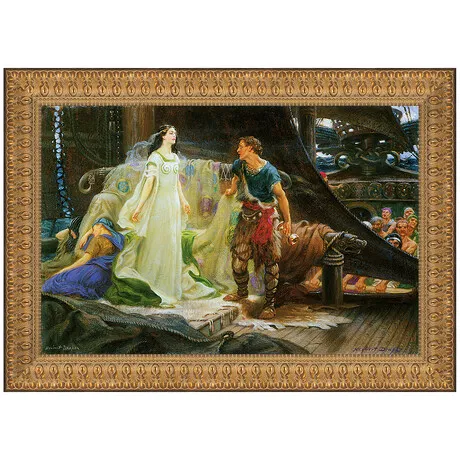 Tristan and Iseult Framed Canvas Replica Painting: Grande