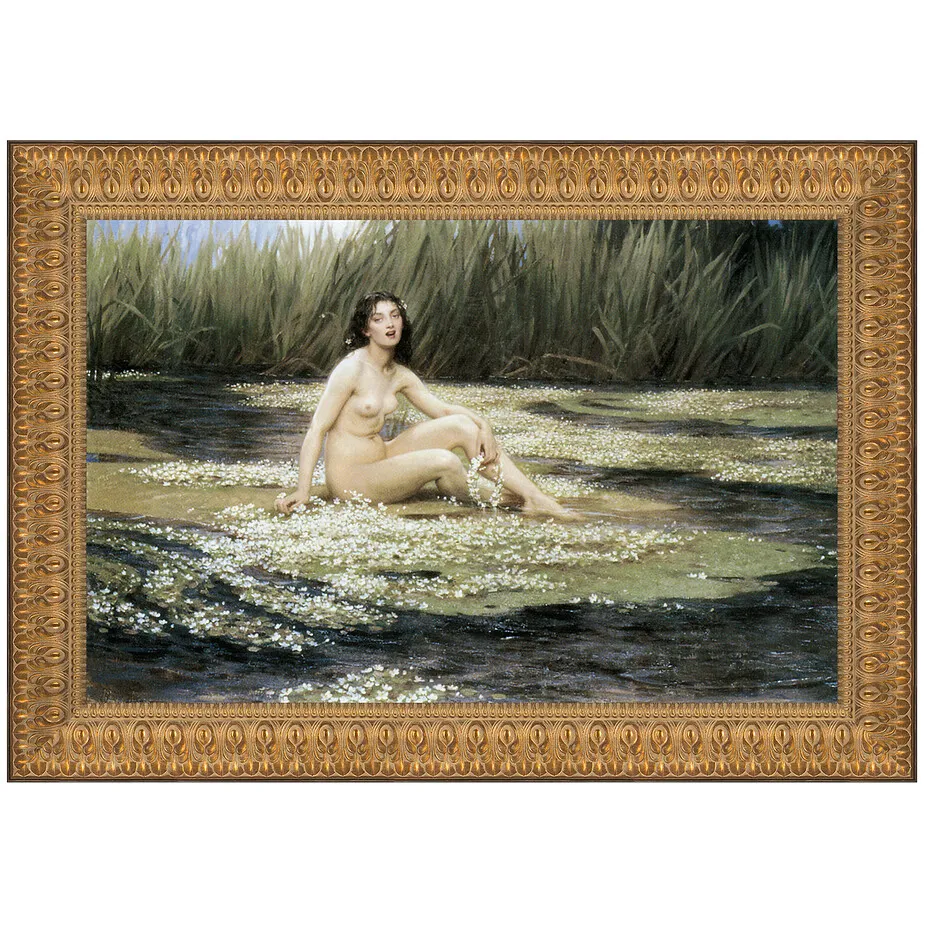 The Water Nymph Framed Canvas Replica Painting: Small