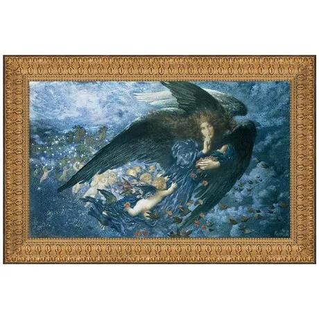 Night with her Train of Stars Framed Canvas Replica Painting: Large