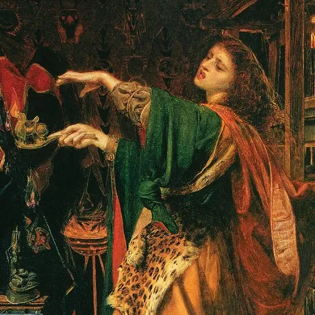 Morgan le Fay Framed Canvas Replica Painting: Large