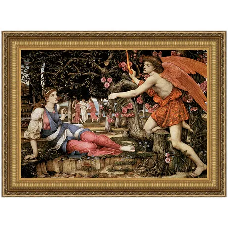 Love and the Maiden Framed Canvas Replica Painting: Large