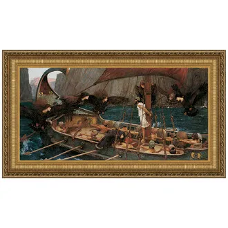 Ulysses and the Sirens Framed Canvas Replica Painting: Medium