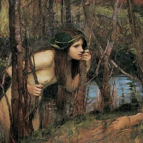 A Naiad Framed Canvas Replica Painting: Large