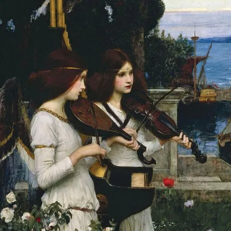 Saint Cecilia Framed Canvas Replica Painting: Grande