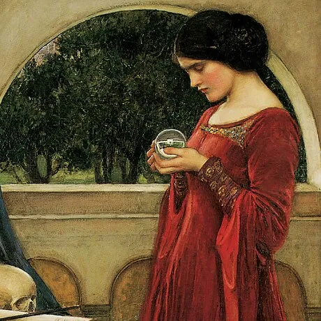 The Crystal Ball Framed Canvas Replica Painting: Large