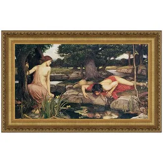 Echo and Narcissus Framed Canvas Replica Painting: Grande