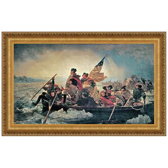 Washington Crossing the Delaware Framed Canvas Replica Painting: Medium