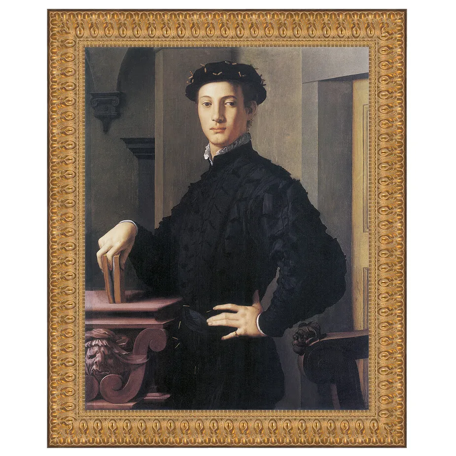 Portrait of a Young Man Framed Canvas Replica Painting: Small