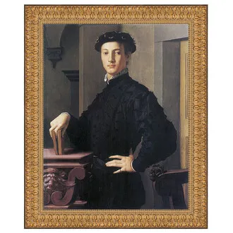 Portrait of a Young Man Framed Canvas Replica Painting: Medium