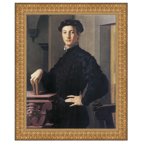 Portrait of a Young Man Framed Canvas Replica Painting: Large