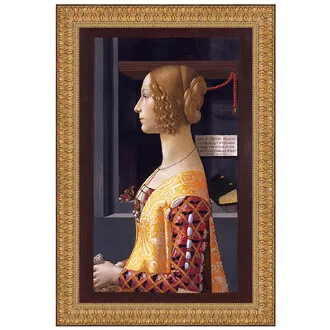 Portrait of Giovanna Tornabuoni Framed Canvas Replica Painting: Large