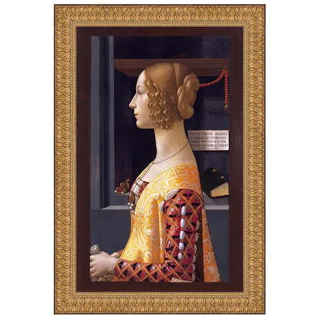 Portrait of Giovanna Tornabuoni Framed Canvas Replica Painting: Grande
