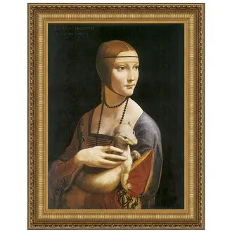 Lady with an Ermine Framed Canvas Replica Painting: Small