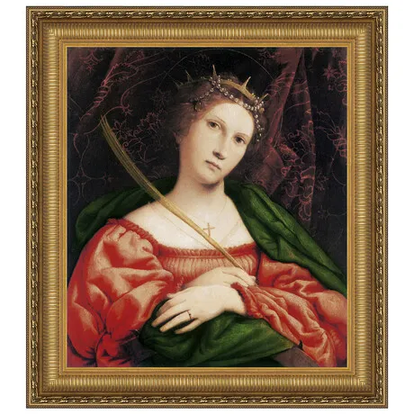 Saint Catherine of Alexandria Framed Canvas Replica Painting: Large
